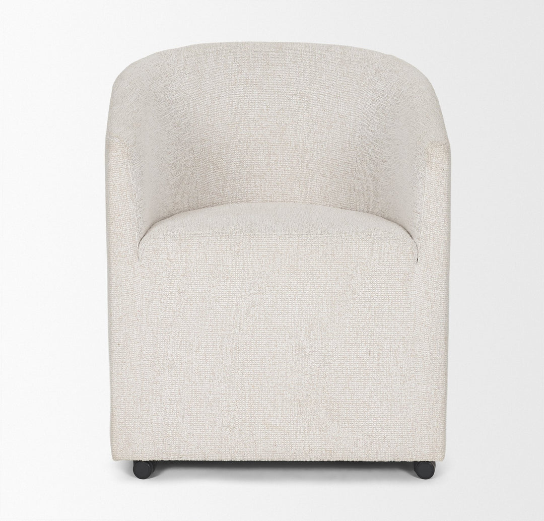 Sondra Cream Performance Fabric Upholstered Club Dining Chair