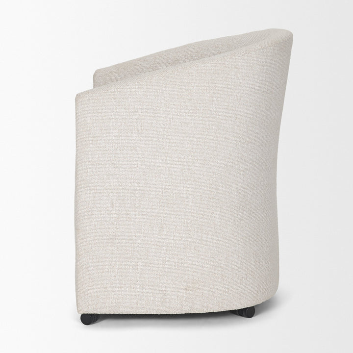 Sondra Cream Performance Fabric Upholstered Club Dining Chair