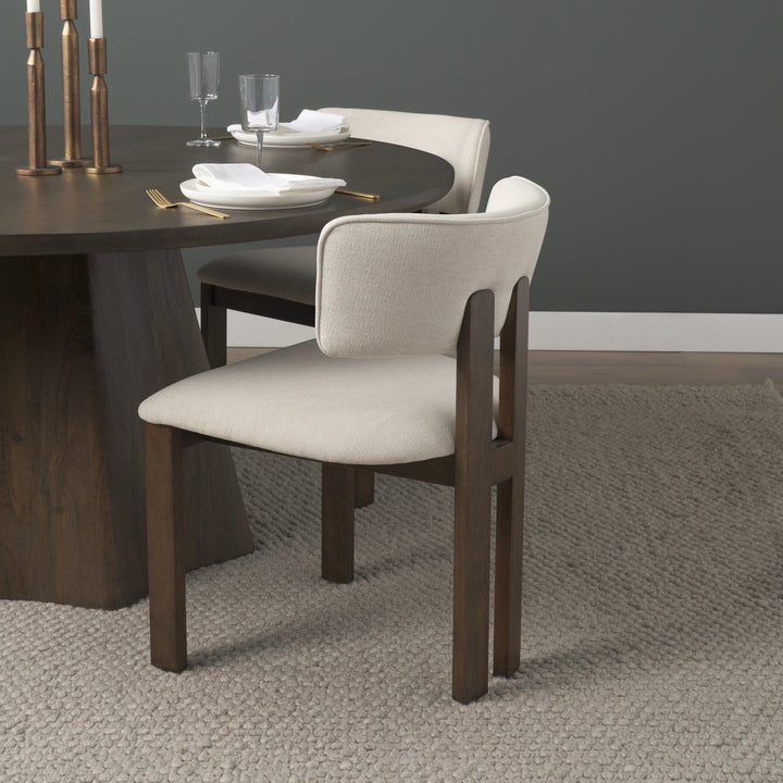 Soho Curved Open Back Cream Chenille Tripod Frame Dining Chair