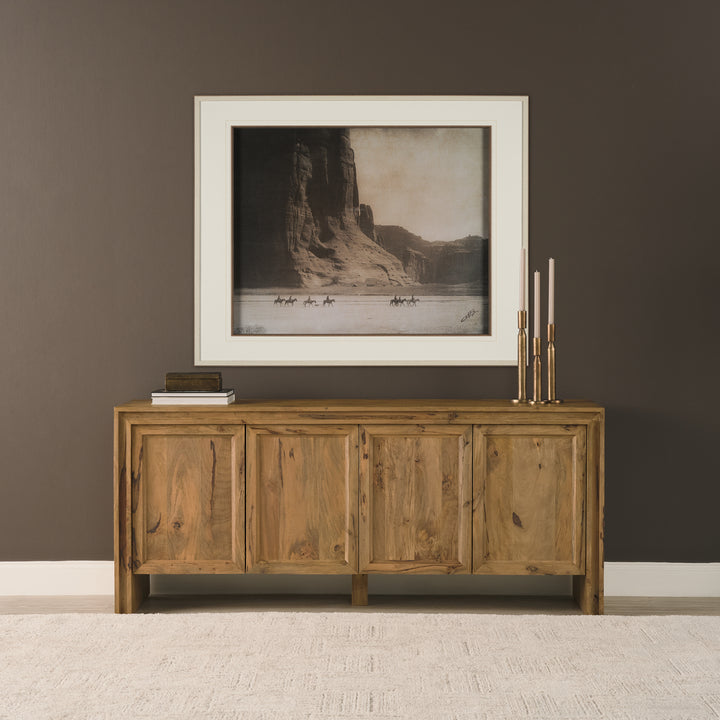 Notts Brown Wood 4-Door Closed Sideboard