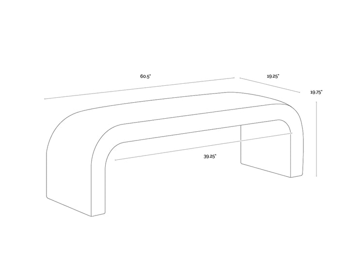 Nahara Bench - Milliken Cognac