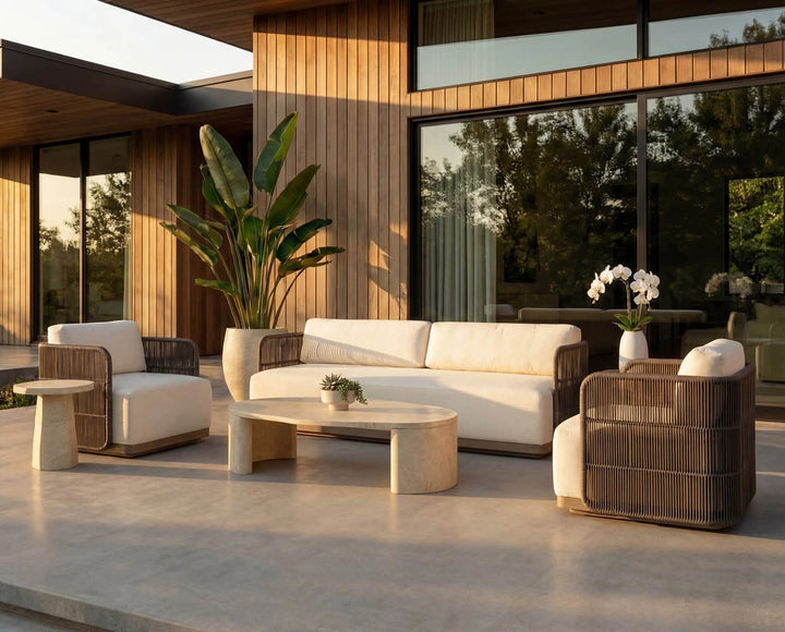 Savinah Coffee Table - Travertine Look - Natural