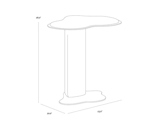 Isola End Table - Marble Look - Mocha