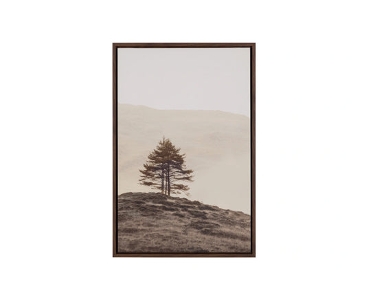 Together Alone II - 20" X 30" - Brown Floater Frame