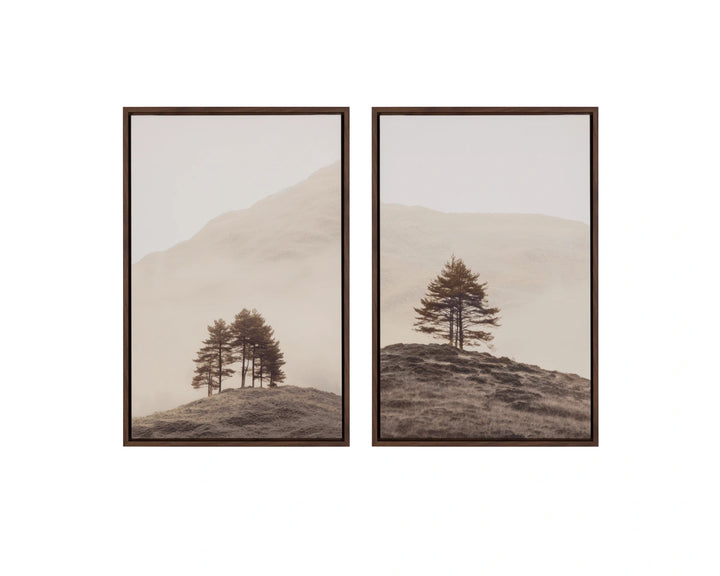 Together Alone II - 20" X 30" - Brown Floater Frame