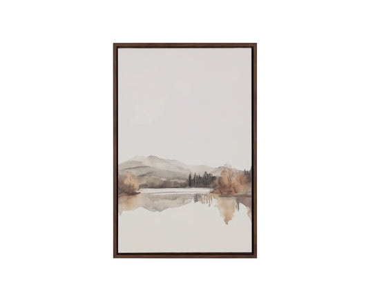 Silent Lake II - 20" X 30" - Brown Floater Frame