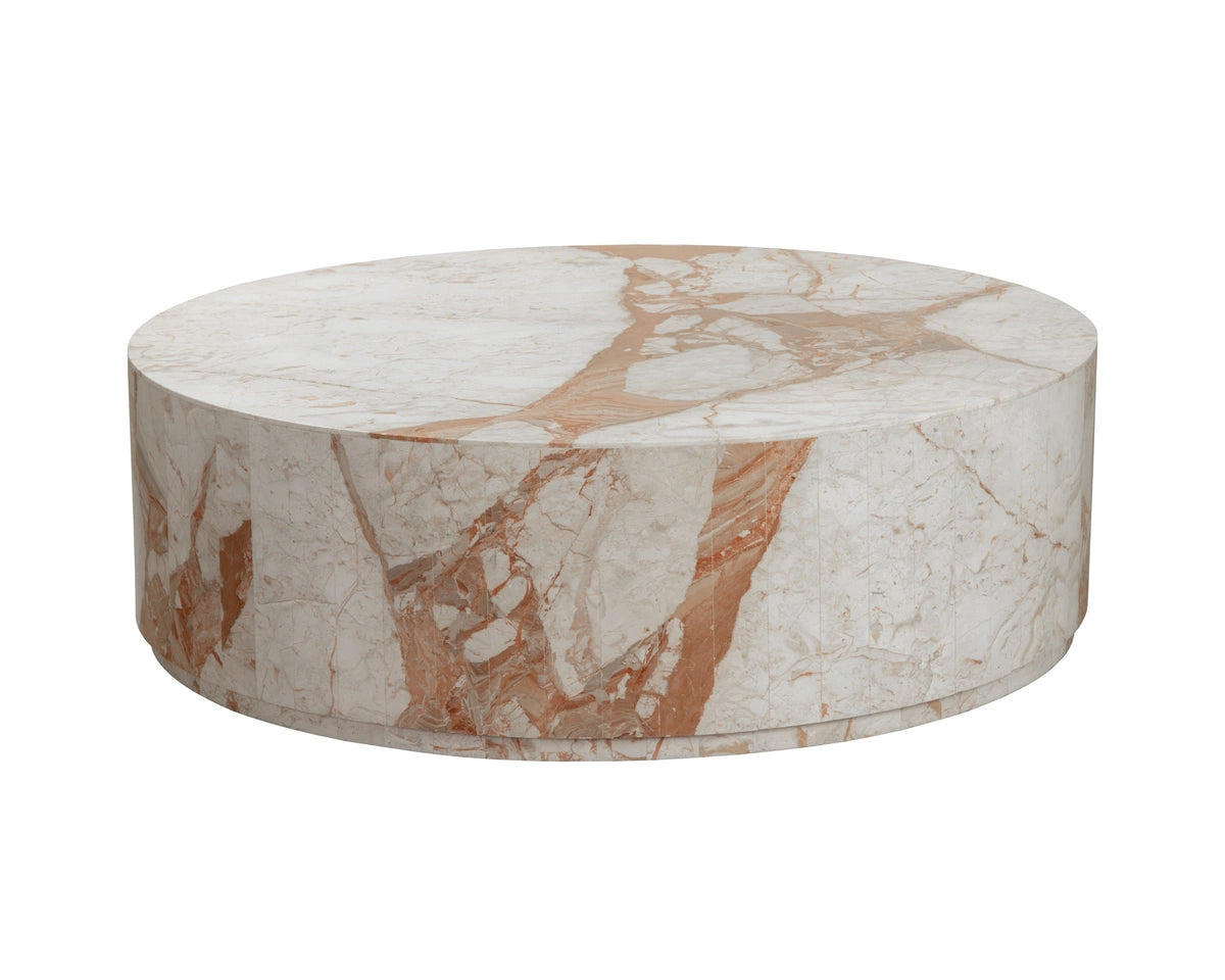 Laros Coffee Table - Round - Crema Breccia Marble