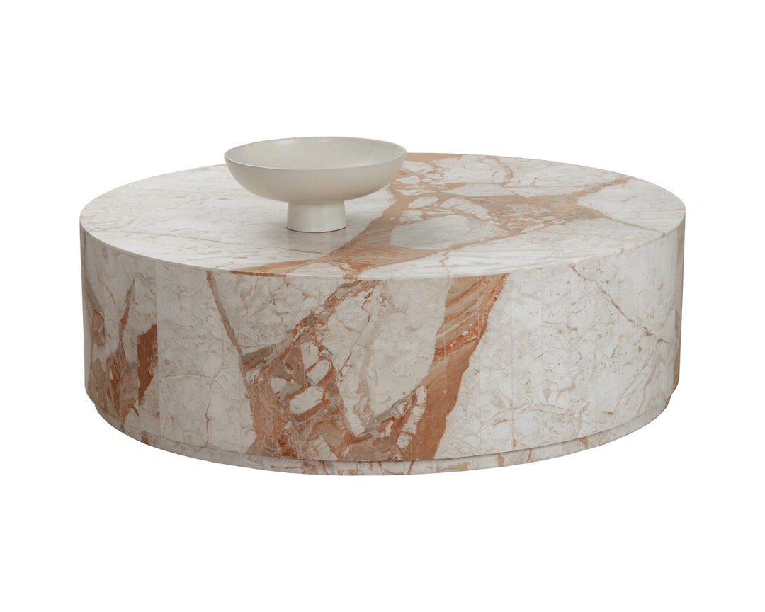 Laros Coffee Table - Round - Crema Breccia Marble