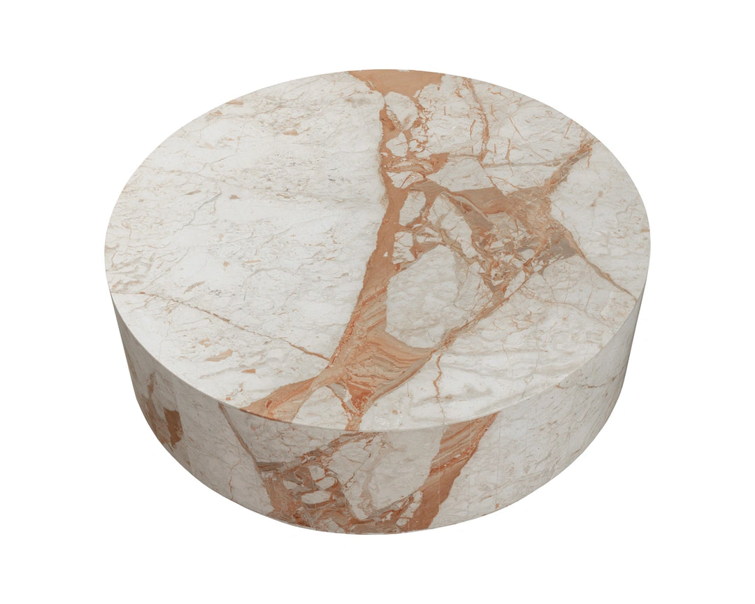 Laros Coffee Table - Round - Crema Breccia Marble
