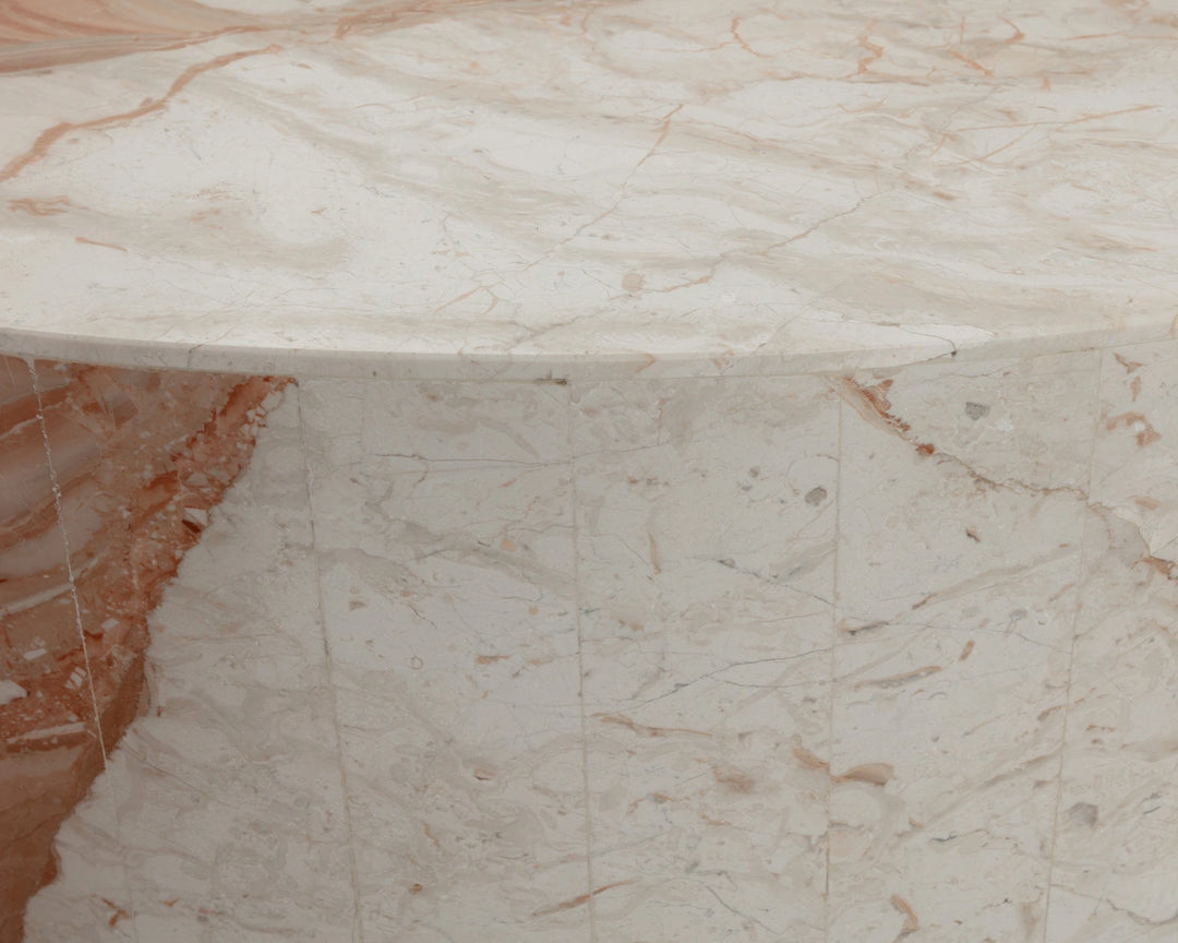 Laros Coffee Table - Round - Crema Breccia Marble