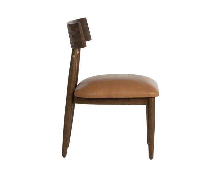 Florian Dining Chair - Chocolate - Tan Leather - Set of 2