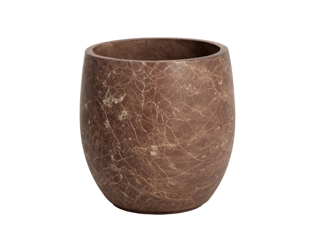 Aster Planter - Small - Marble Look - Mocha