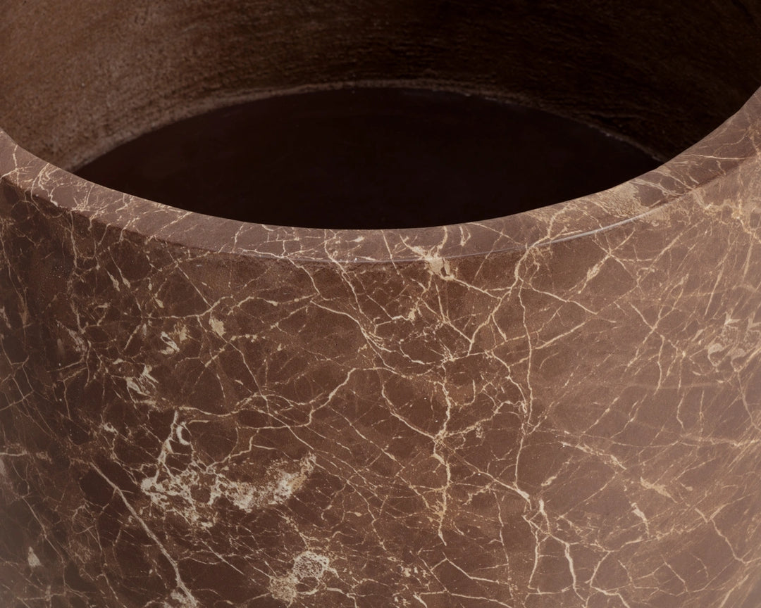Aster Planter - Small - Marble Look - Mocha
