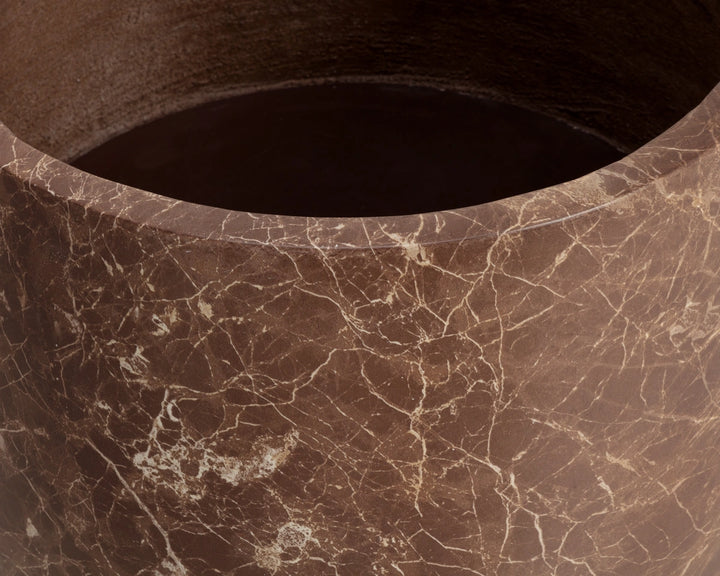 Aster Planter - Small - Marble Look - Mocha