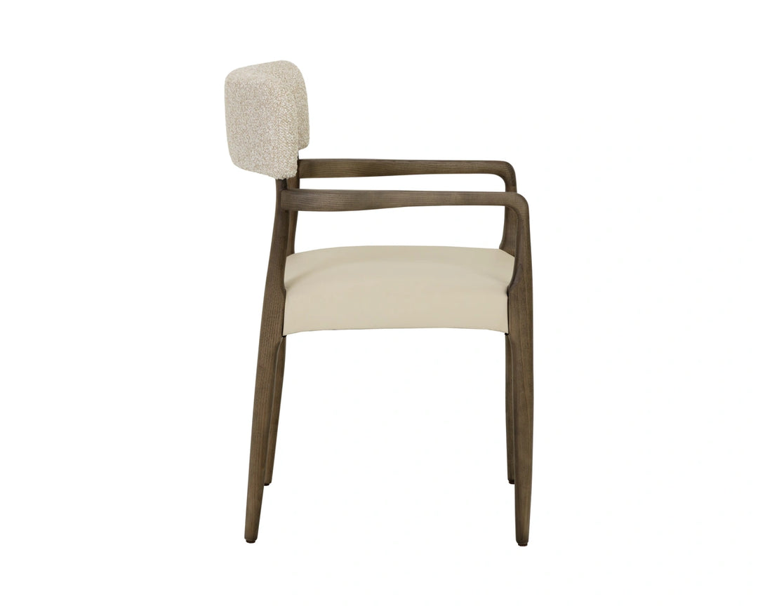 Guardi Dining Armchair - Scottsdale Eggshell / Santa Cruz Oatmeal