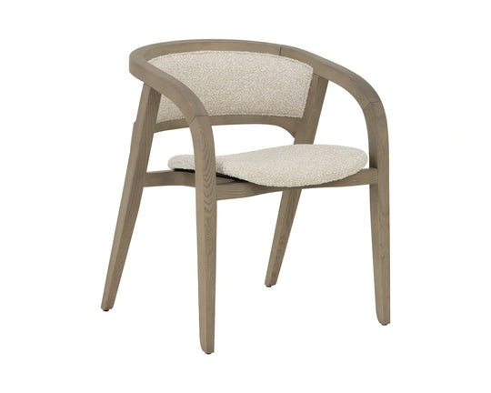 Arco Dining Armchair - Greige - Santa Cruz Oatmeal