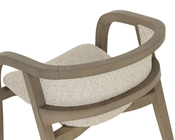 Arco Dining Armchair - Greige - Santa Cruz Oatmeal