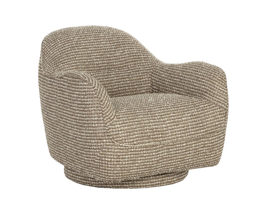Tesoro Swivel Lounge Chair - Torched Meringue