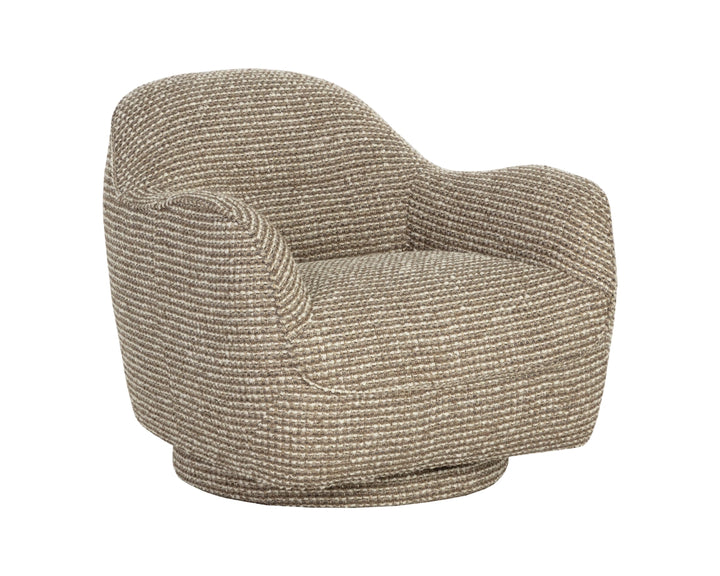 Tesoro Swivel Lounge Chair - Torched Meringue