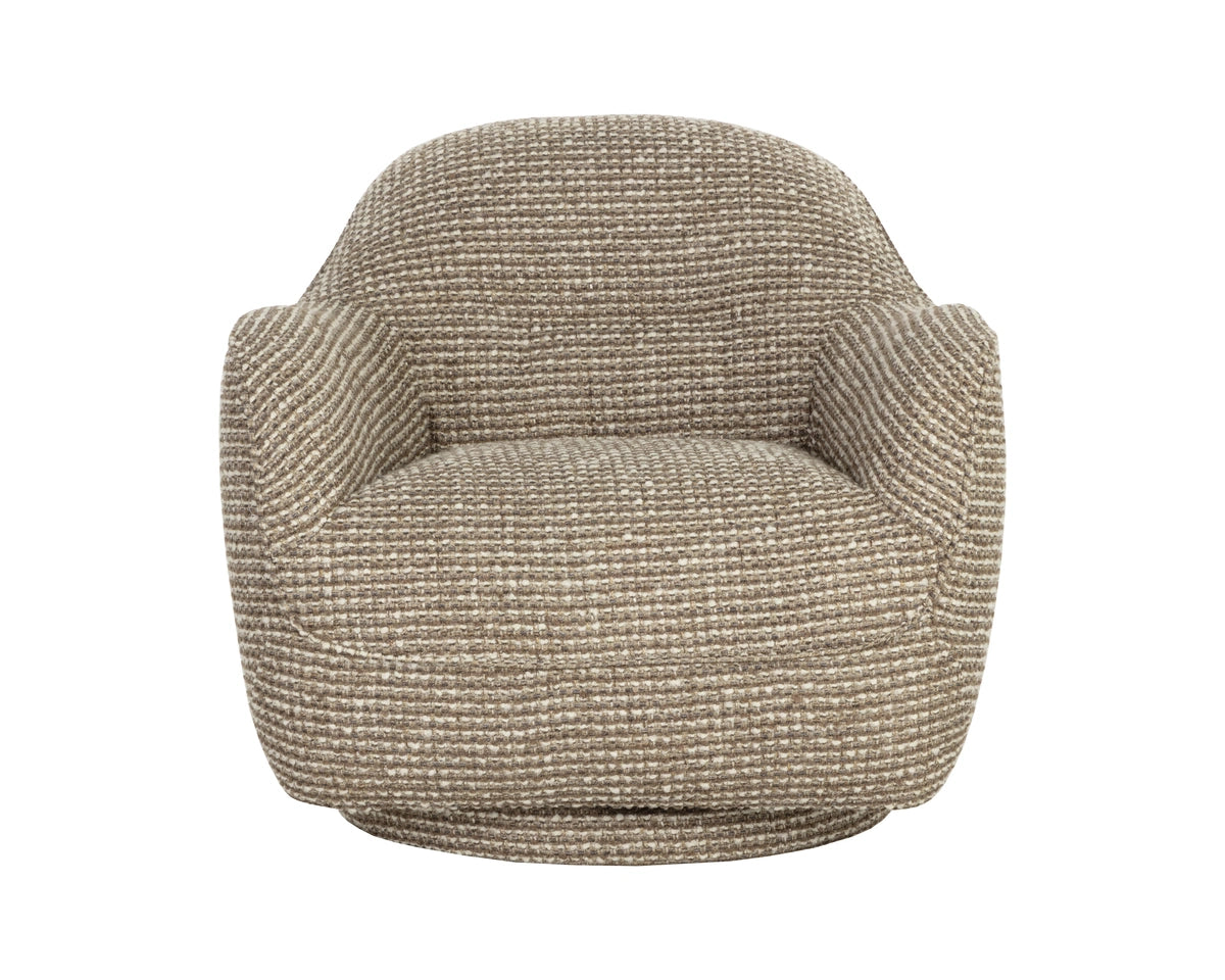 Tesoro Swivel Lounge Chair - Torched Meringue