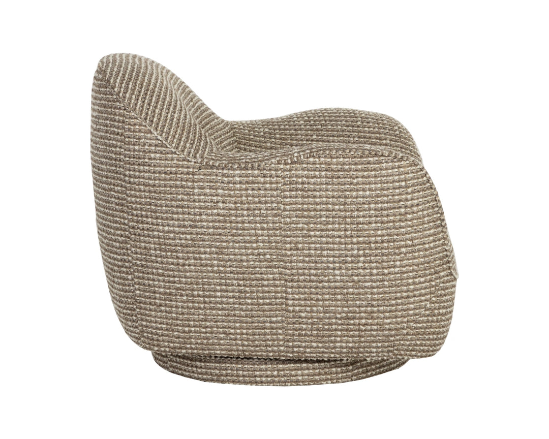 Tesoro Swivel Lounge Chair - Torched Meringue
