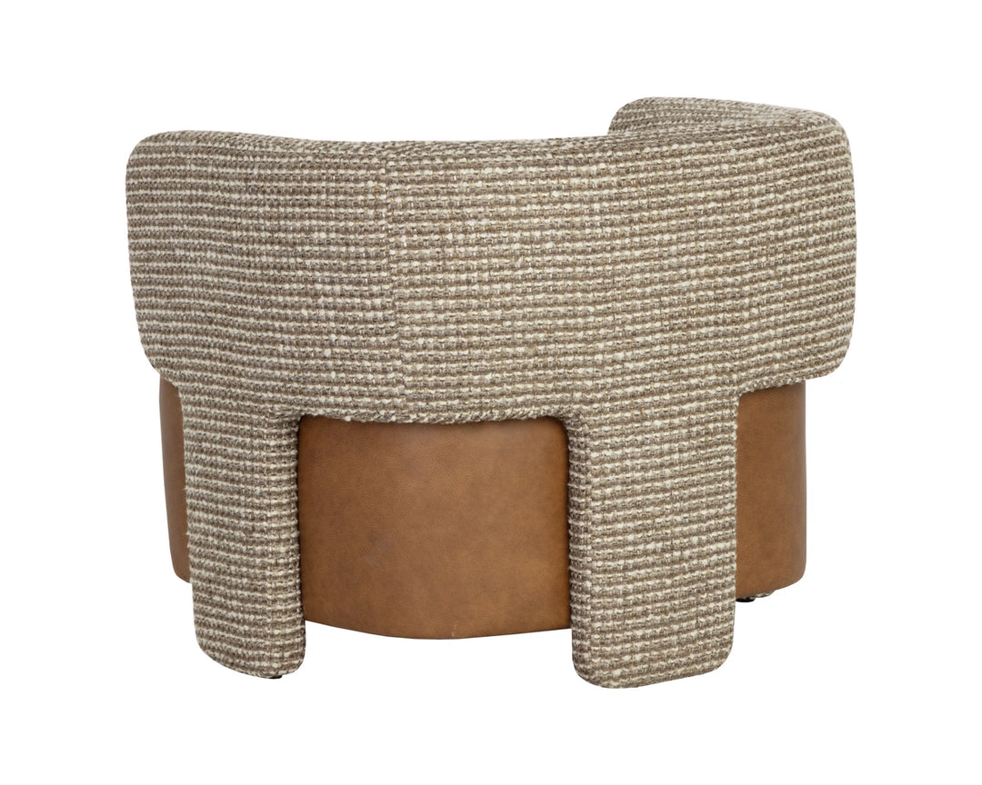 Coppola Lounge Chair - Cognac Leather / Torched Meringue