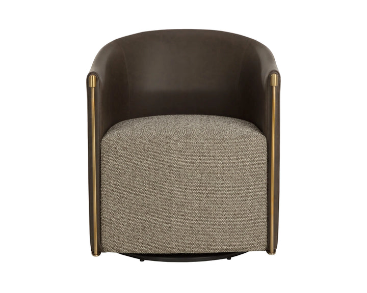 Leontine Swivel Lounge Chair - Gellar Earth / Eglinton Espresso
