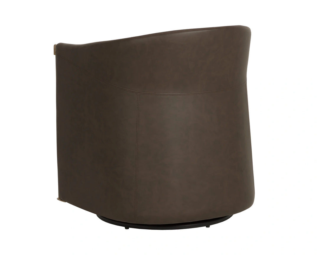 Leontine Swivel Lounge Chair - Gellar Earth / Eglinton Espresso
