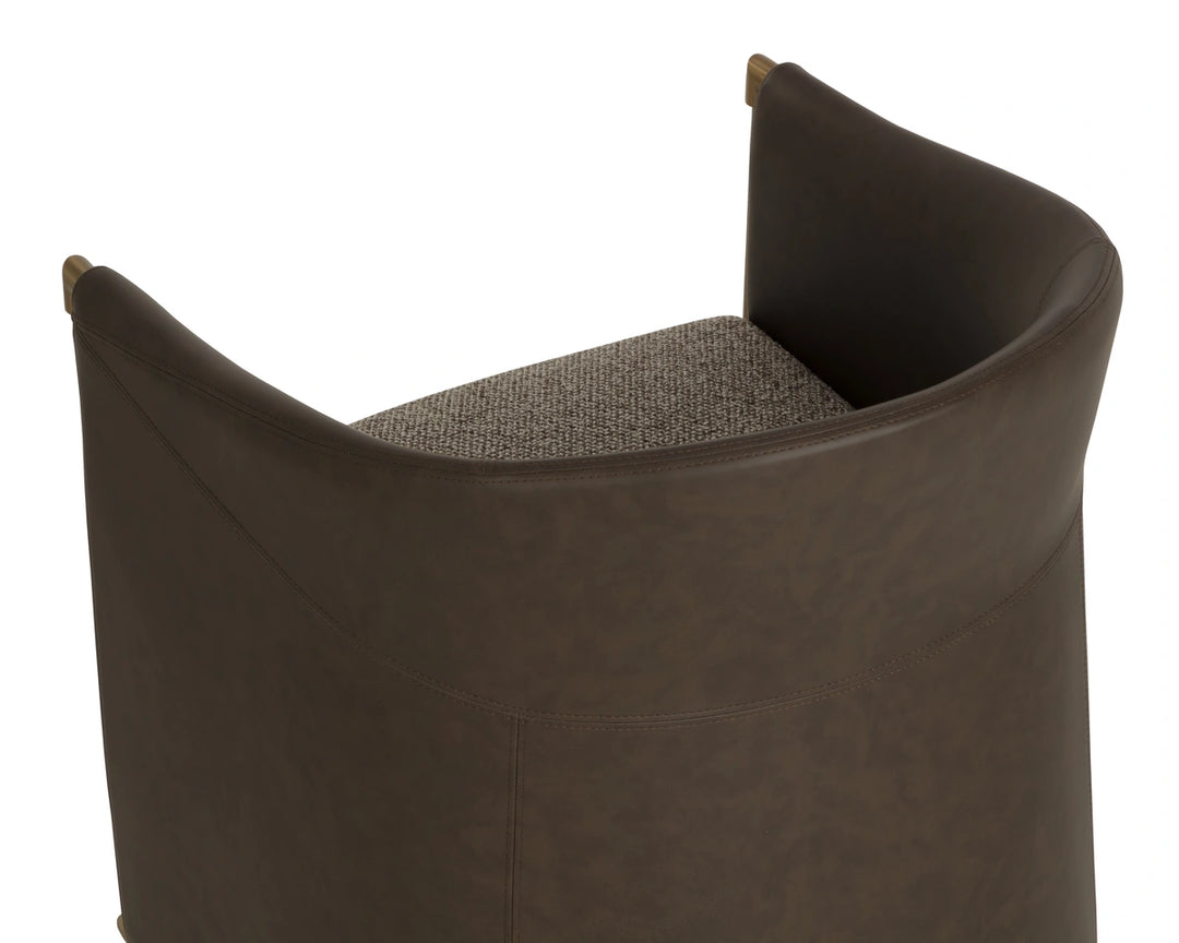 Leontine Swivel Lounge Chair - Gellar Earth / Eglinton Espresso