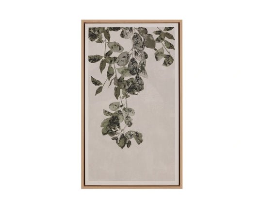 Botanical Study II - 18.5" X 31" - Natural Floater Frame