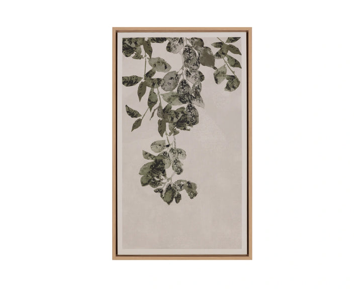 Botanical Study II - 18.5" X 31" - Natural Floater Frame