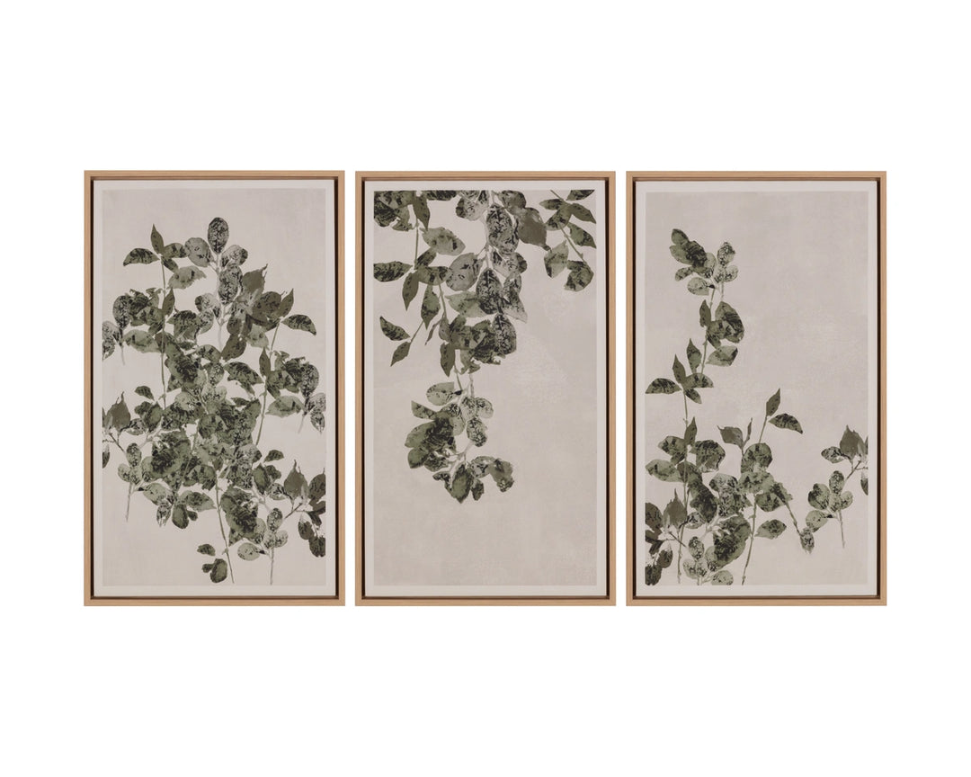Botanical Study II - 18.5" X 31" - Natural Floater Frame