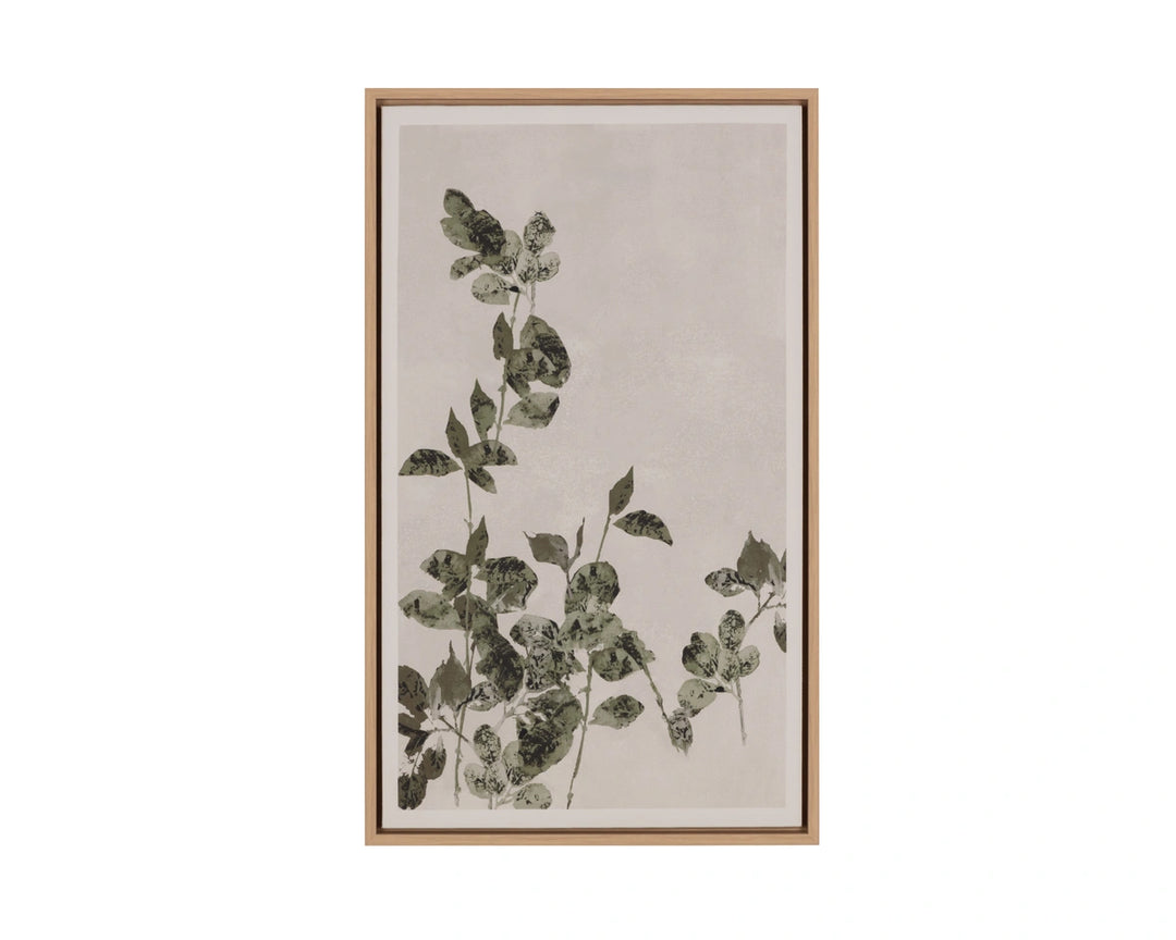 Botanical Study III - 18.5" X 31" - Natural Floater Frame