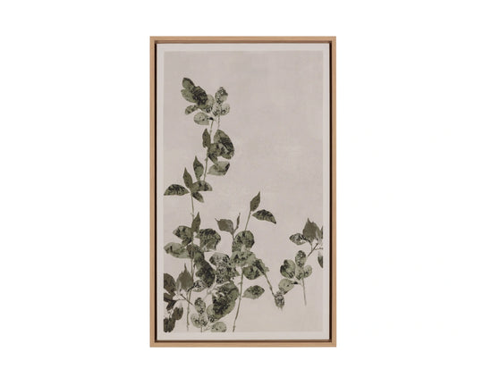 Botanical Study III - 18.5" X 31" - Natural Floater Frame