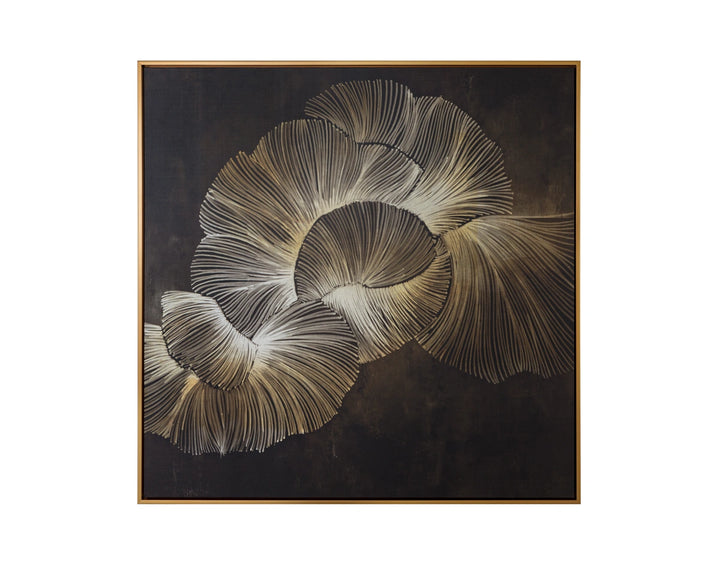 Moonflower - 60" X 60" - Satin Gold Floater Frame