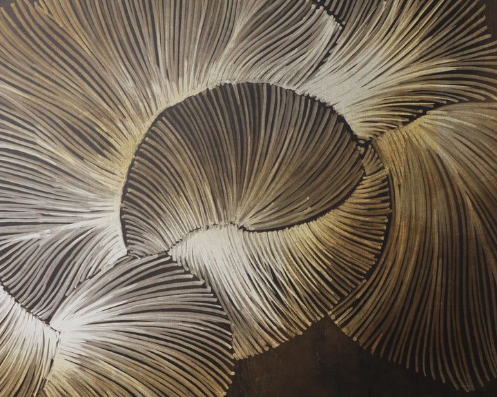 Moonflower - 60" X 60" - Satin Gold Floater Frame