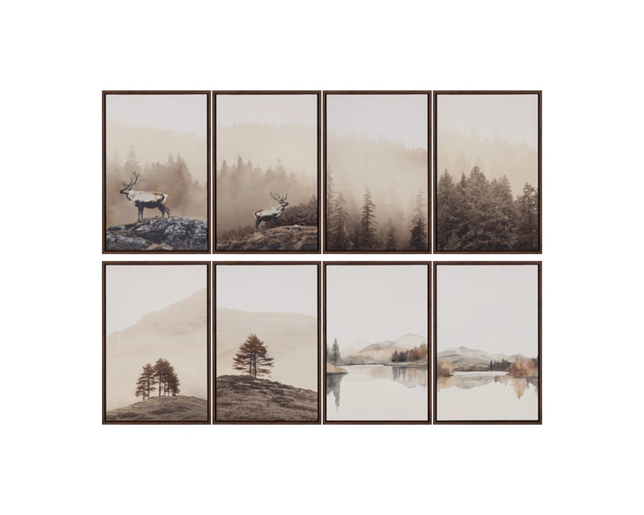 Together Alone I - 20" X 30" - Brown Floater Frame