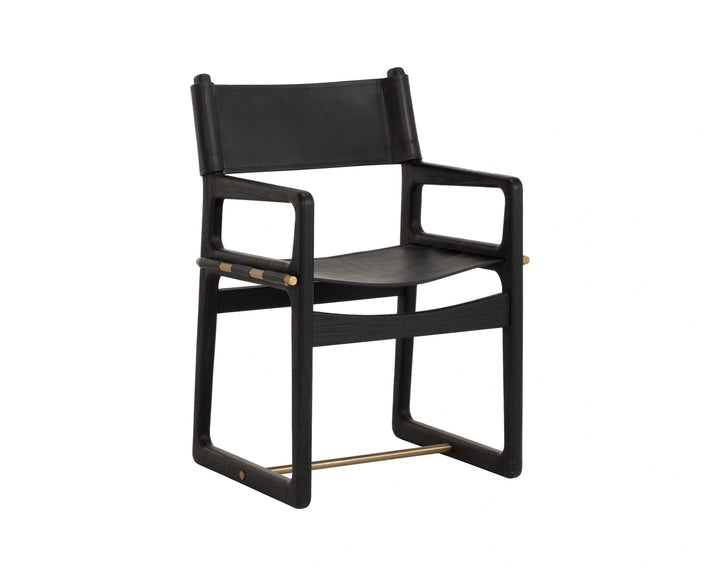 Enver Dining Armchair - Carraway Black Leather