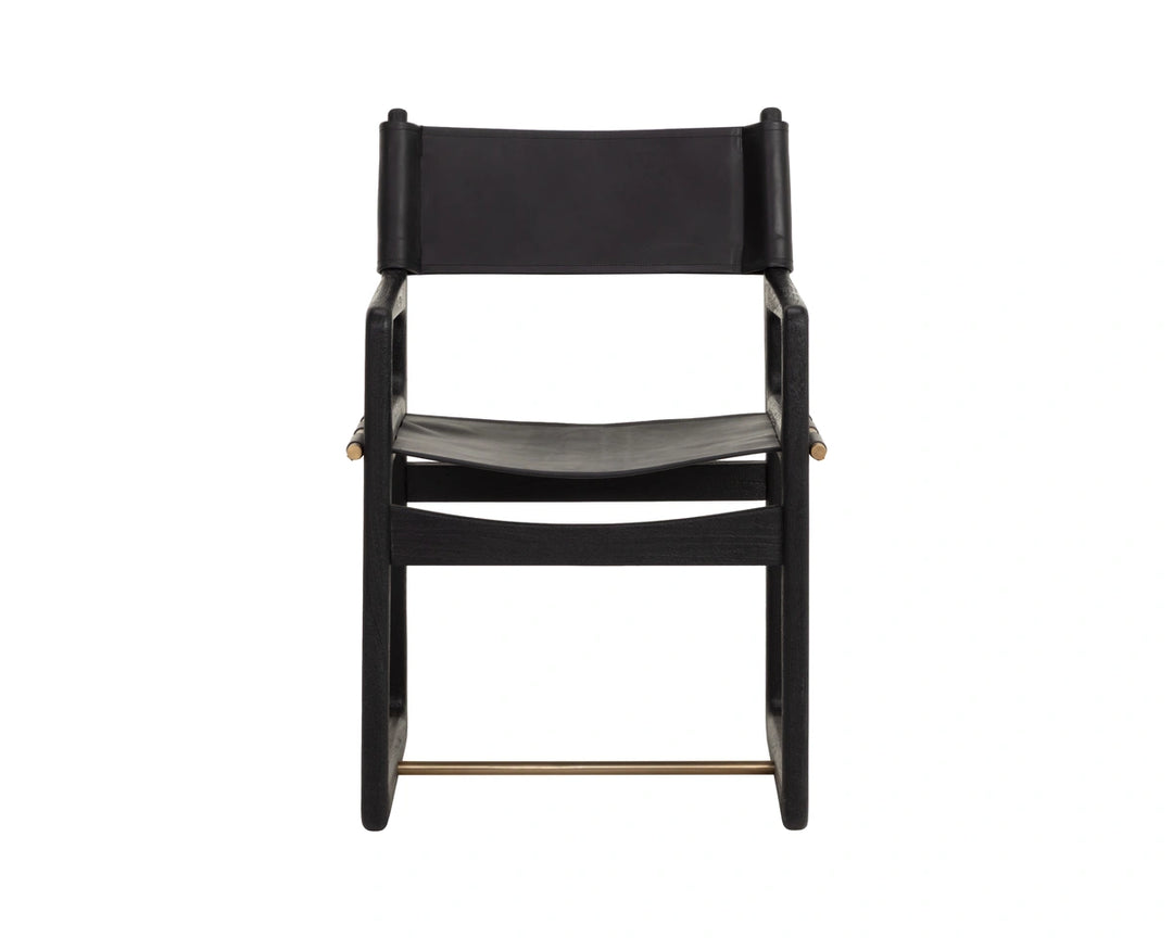 Enver Dining Armchair - Carraway Black Leather