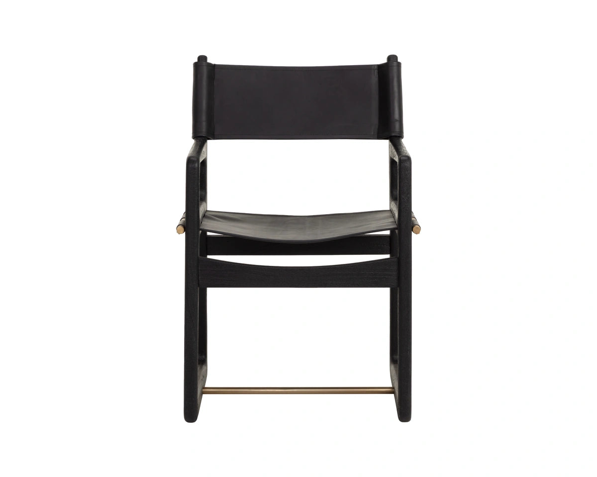 Enver Dining Armchair - Carraway Black Leather