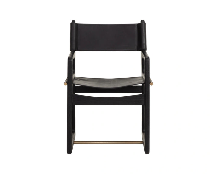 Enver Dining Armchair - Carraway Black Leather
