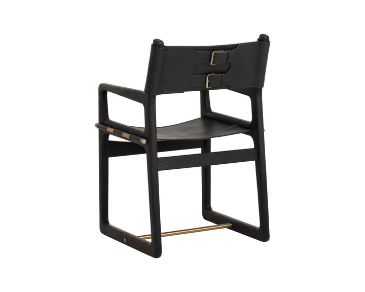 Enver Dining Armchair - Carraway Black Leather
