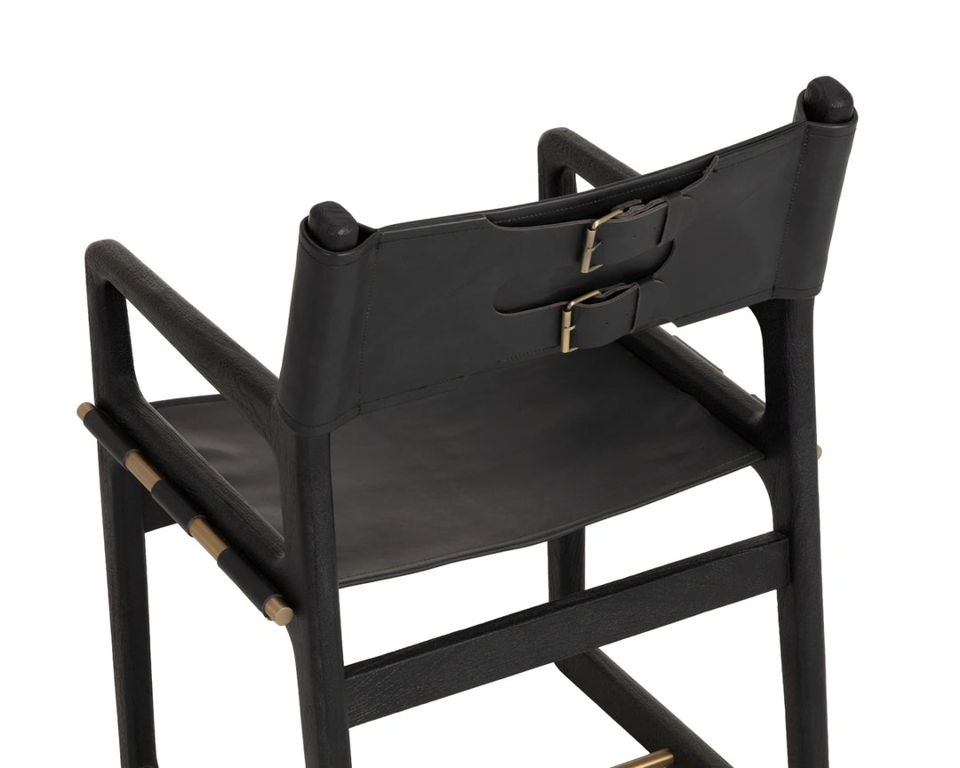 Enver Dining Armchair - Carraway Black Leather