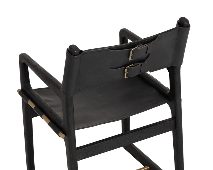 Enver Dining Armchair - Carraway Black Leather