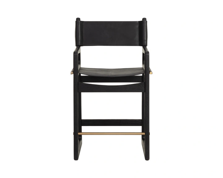 Enver Counter Stool - Carraway Black Leather