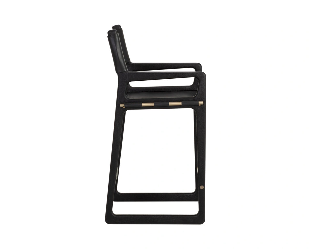 Enver Counter Stool - Carraway Black Leather