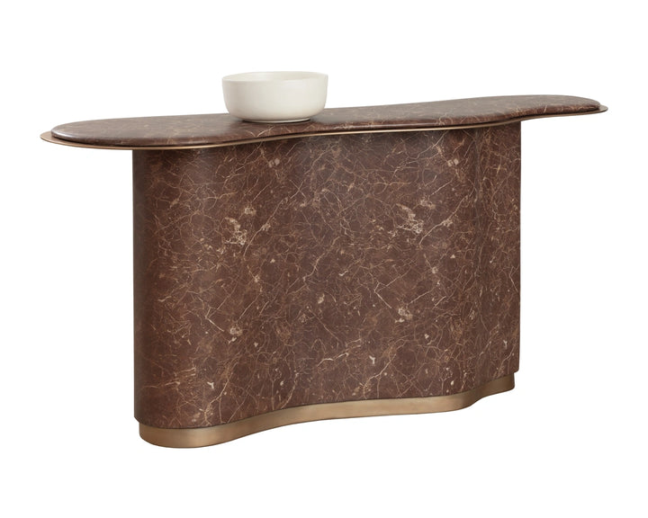 Isola Console Table - Marble Look - Mocha
