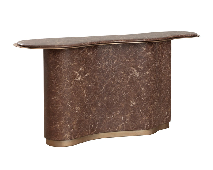 Isola Console Table - Marble Look - Mocha