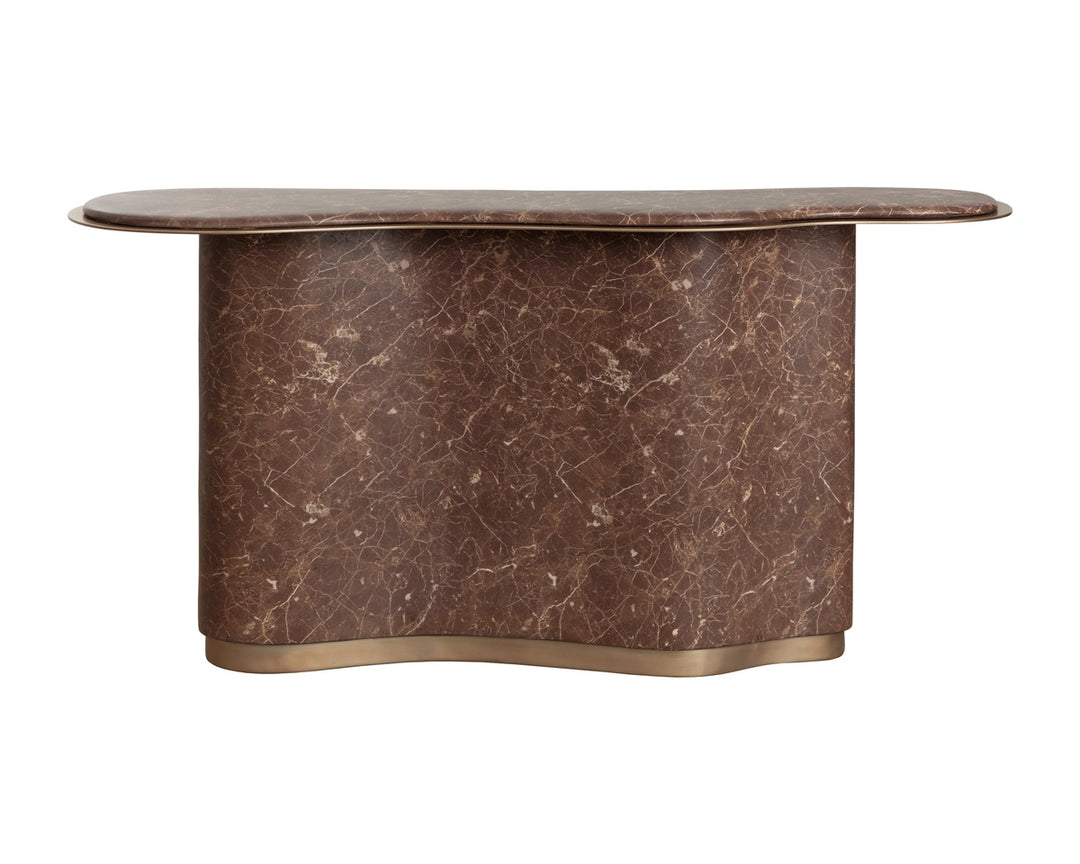 Isola Console Table - Marble Look - Mocha