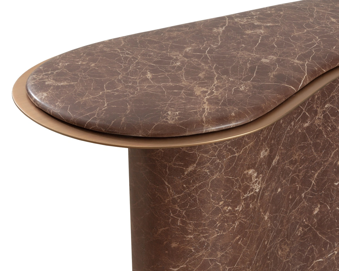 Isola Console Table - Marble Look - Mocha